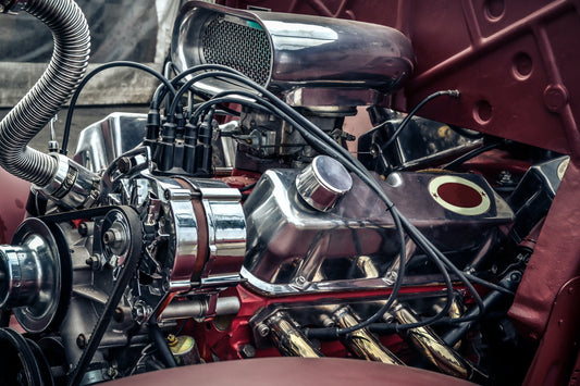 Stock photo of a clean powerful engine.
